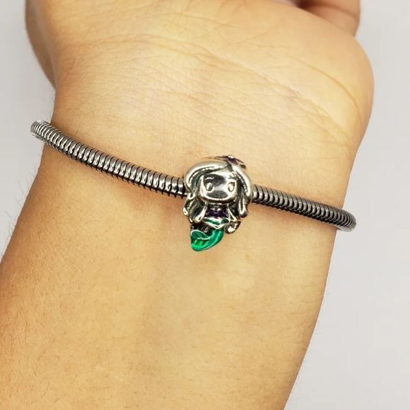 Disney Princess Ariel Bracelet Charm 925 Sterling Silver The Little Mermaid Gift - Picture 2 of 6